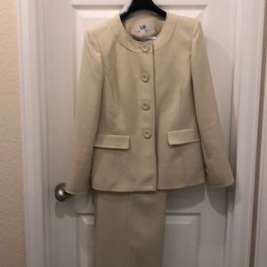 Tan pants suit